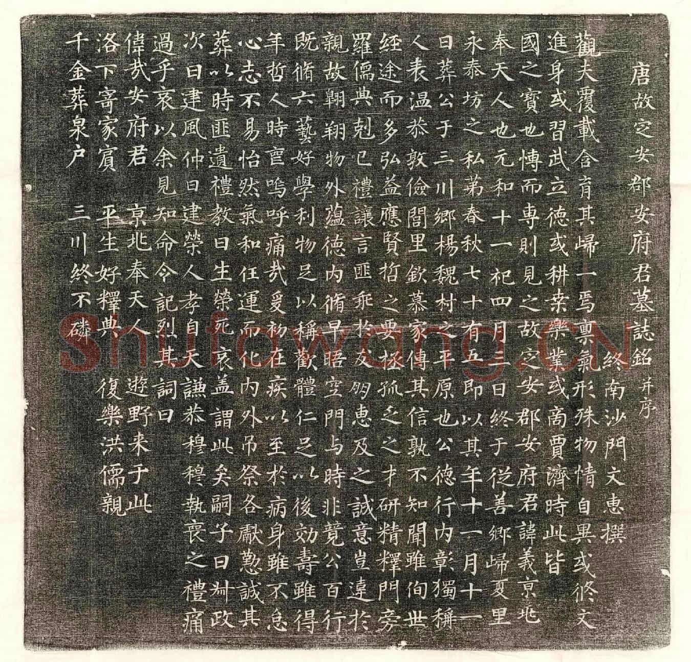 唐安义墓誌(唐故定安郡安府君墓誌铭并序)