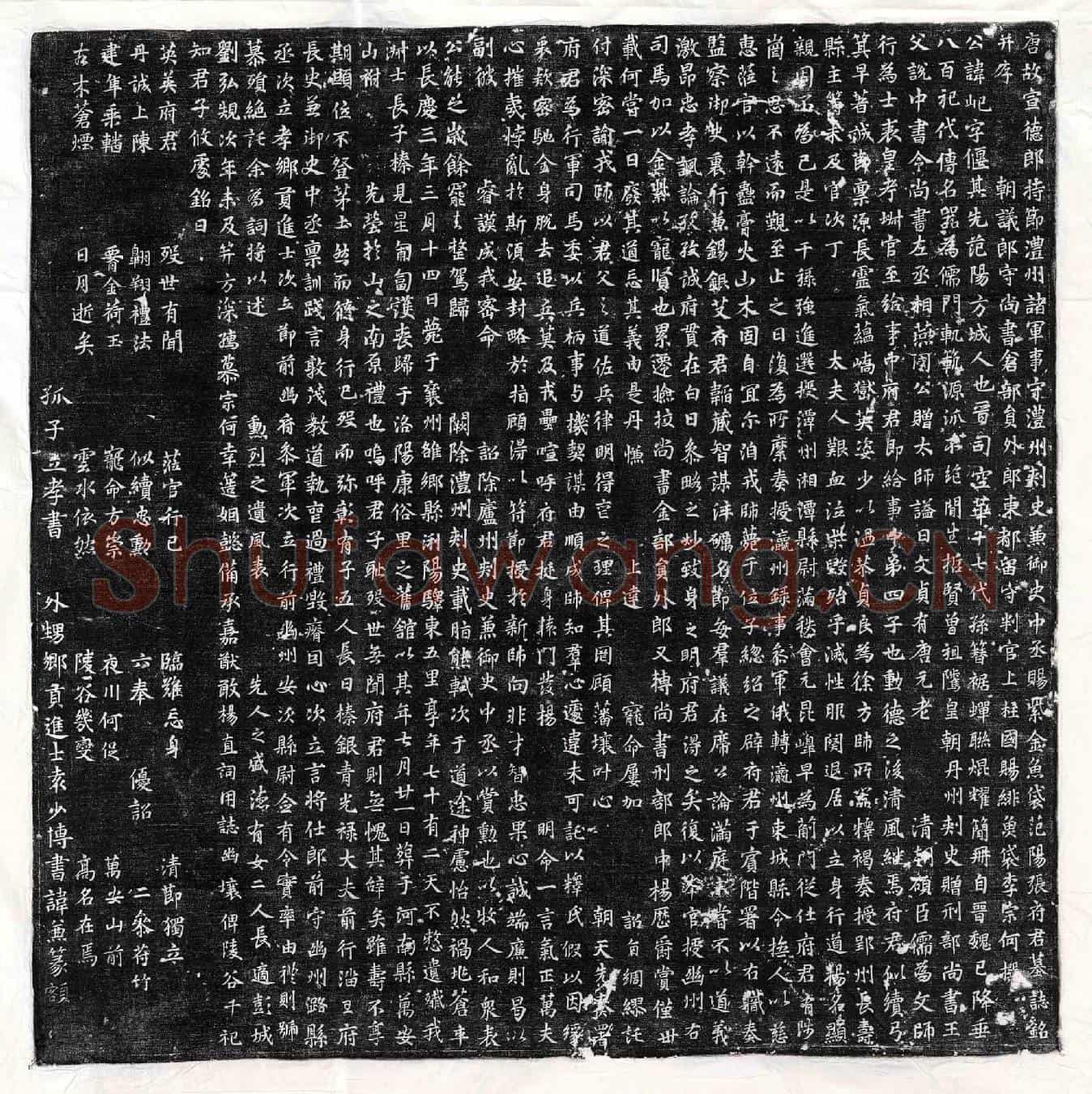 唐张屺墓誌(唐故宣德郎持节澧州诸军事守澧州刺史兼御史中丞赐紫金鱼袋范阳张府君墓誌铭并序)