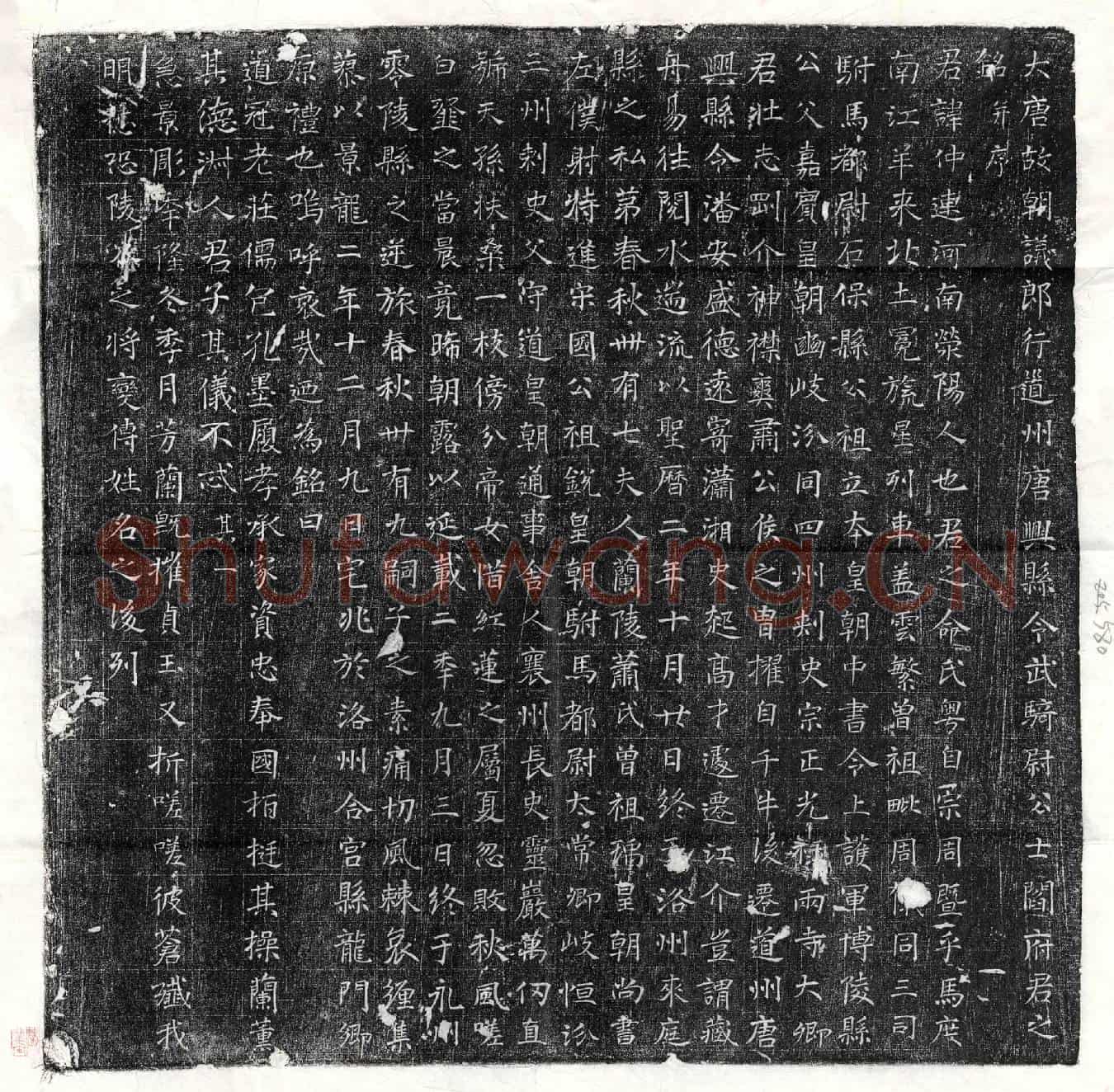 唐阎仲连墓誌(大唐故朝议郎行道州唐兴县令武骑尉公士阎府君之铭并序)
