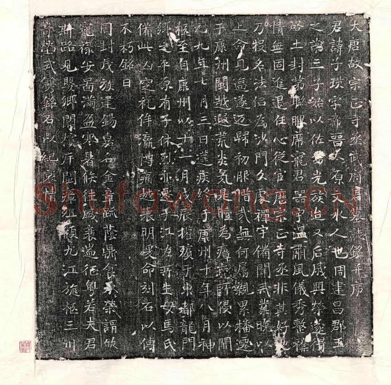 唐武子瑛墓誌(大唐故宗正寺丞武府君墓誌铭并序)