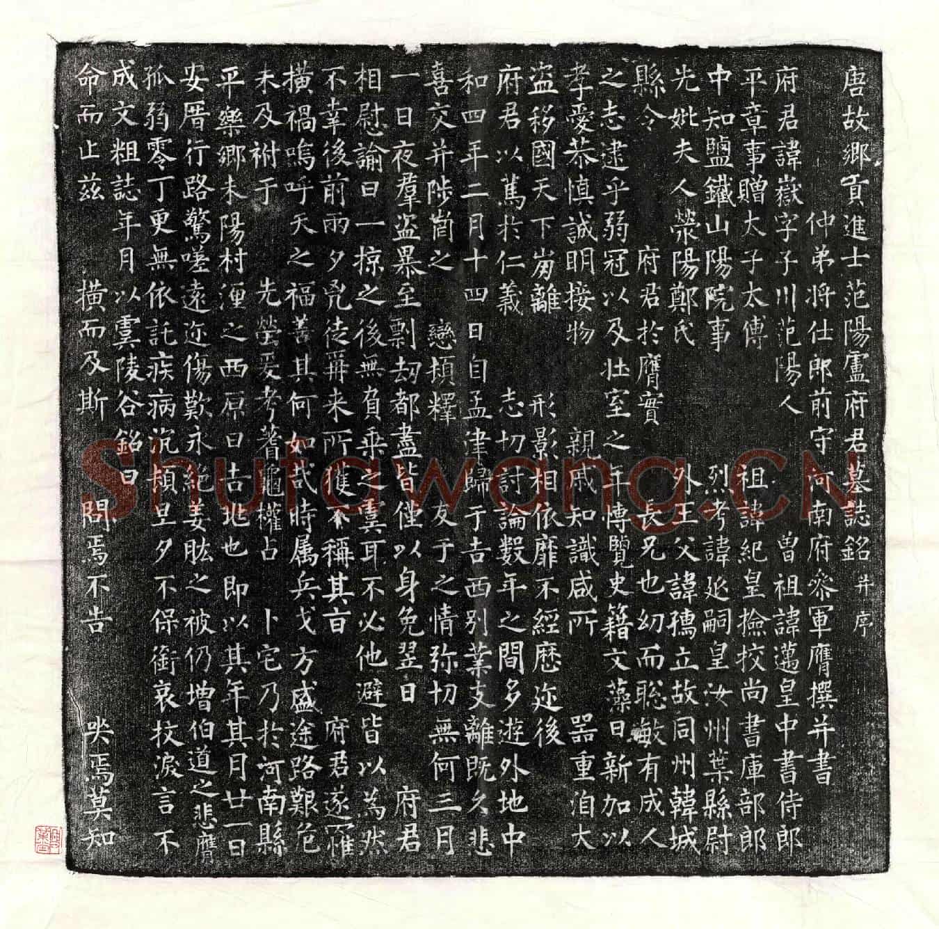 唐卢岳墓誌(唐故乡贡进士范阳卢府君墓誌铭并序)