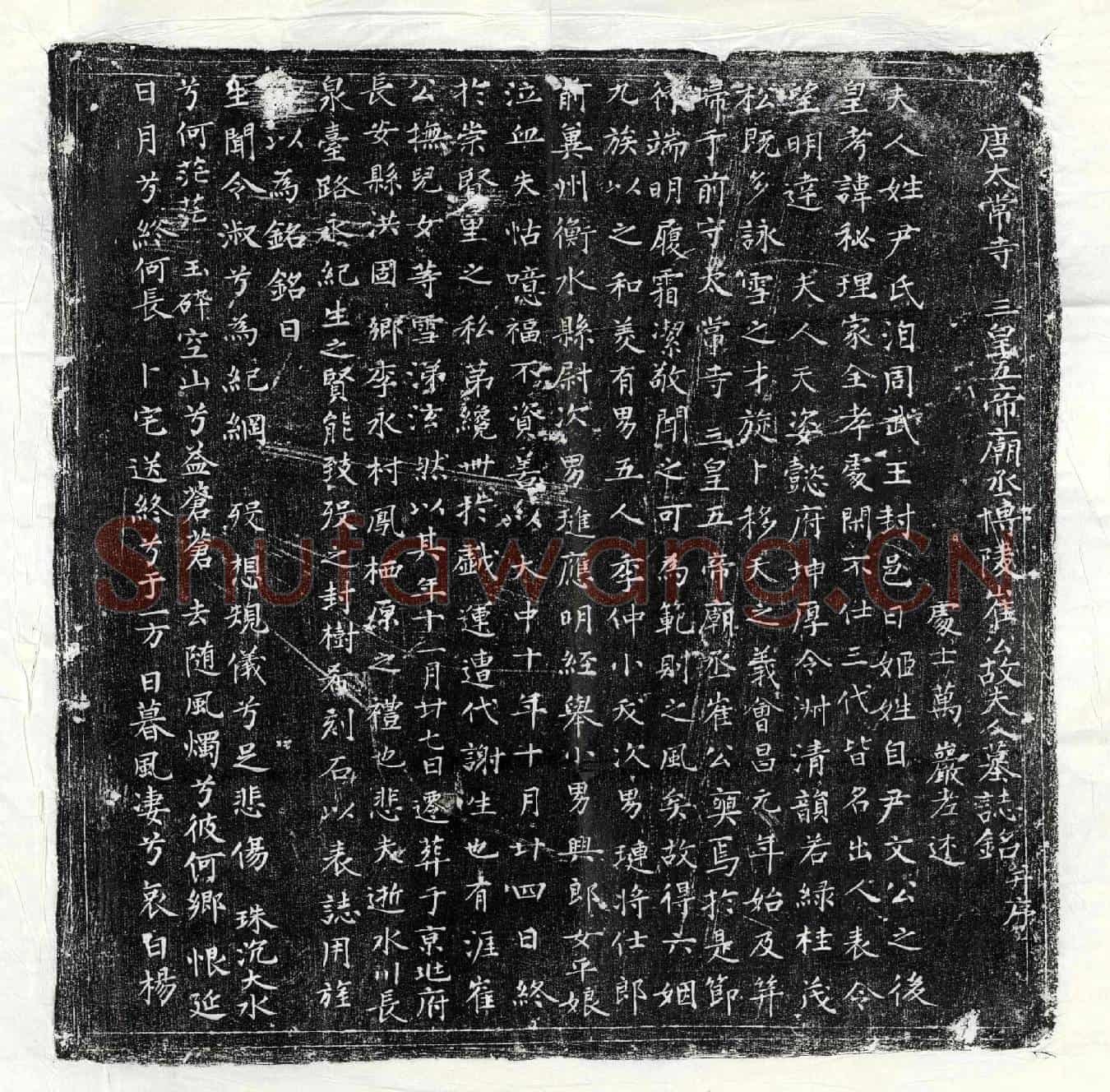 唐崔奭妻尹氏墓誌(唐太常寺三皇五帝庙丞博陵崔公故夫人墓誌铭并序)