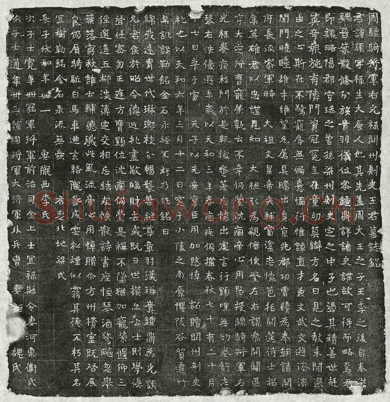 北朝王预墓誌(周骠骑将军右光禄开州刺史王君墓誌铭)