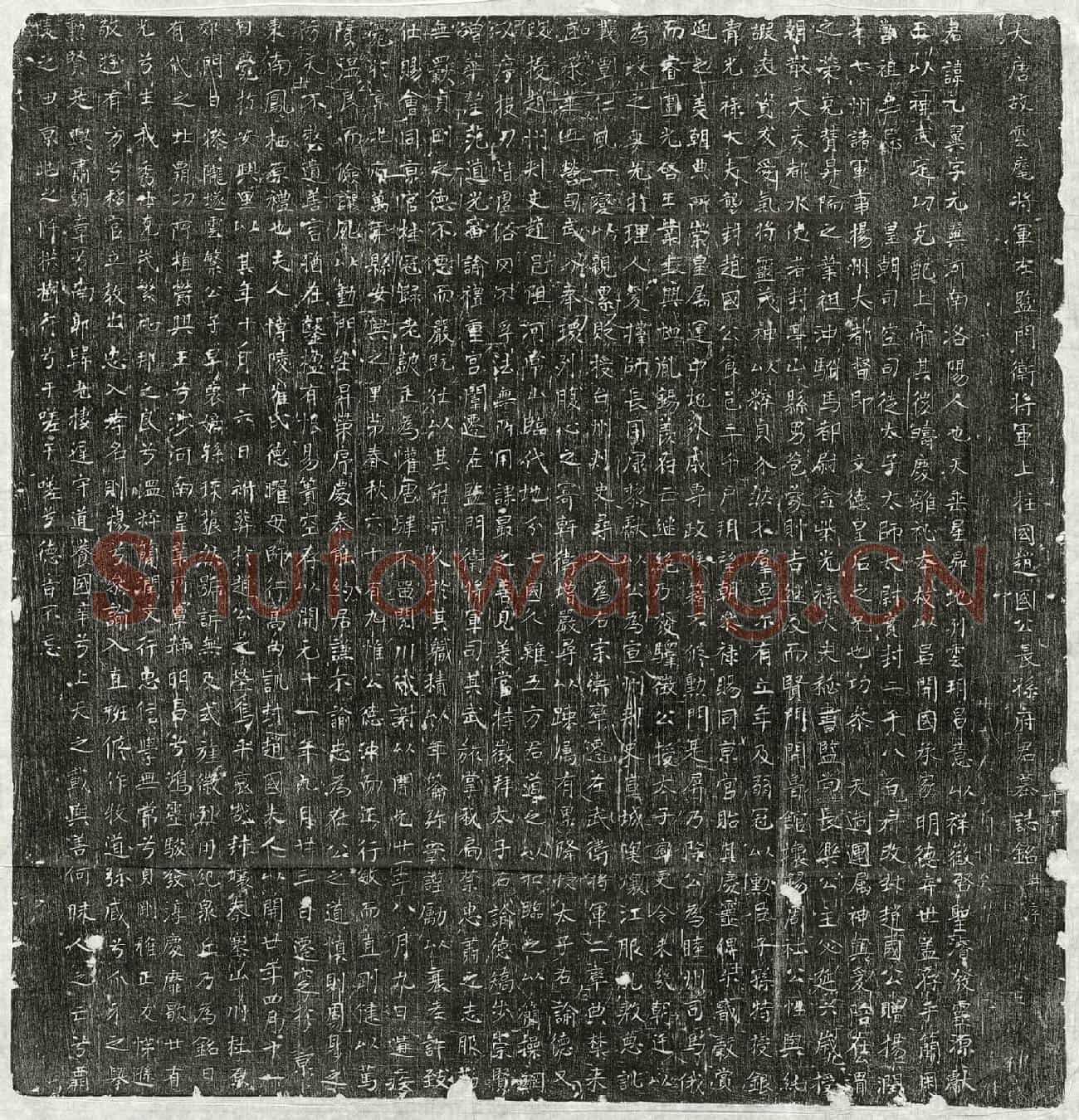 唐长孙元翼墓誌(大唐故云麾将军左监门卫将军上柱国赵国公长孙府君墓誌铭并序)