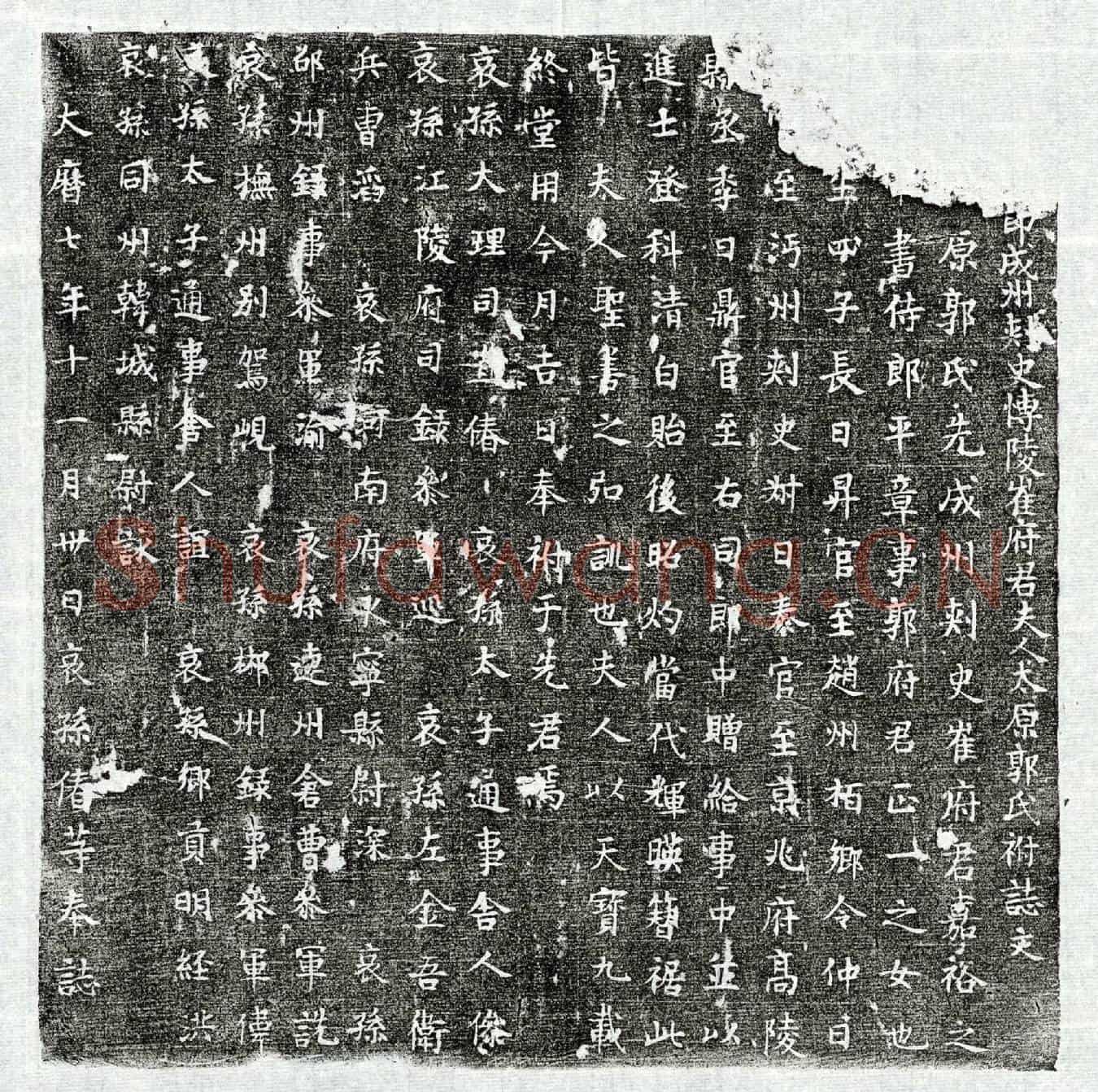 唐崔嘉裕妻郭氏墓誌(【/】节成州刺史博陵崔府君夫人太原郭氏祔誌文)