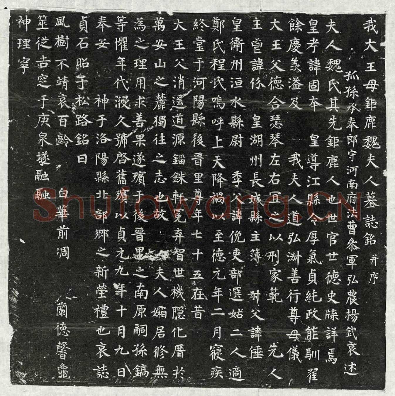 唐杨君妻魏氏墓誌(我大王母鉅鹿魏夫人墓誌铭并序)