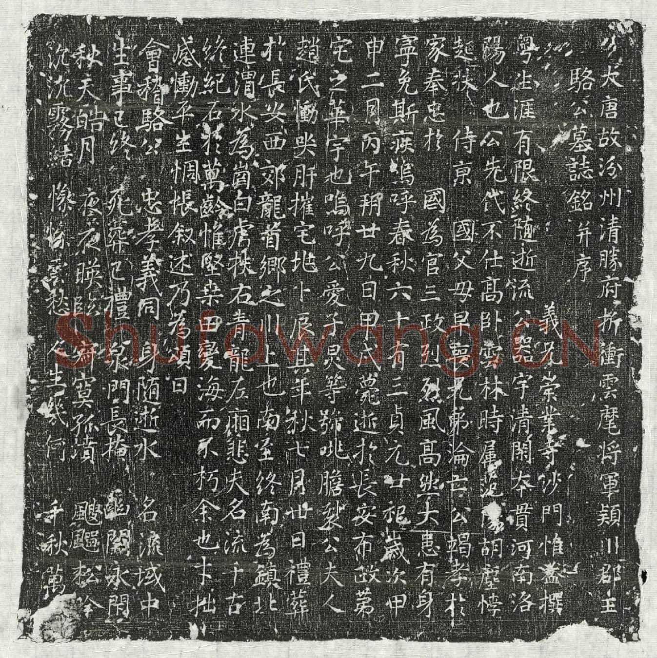 唐骆君墓誌(大唐故汾州清胜府折冲云麾将军颍川郡王骆公墓誌铭并序)
