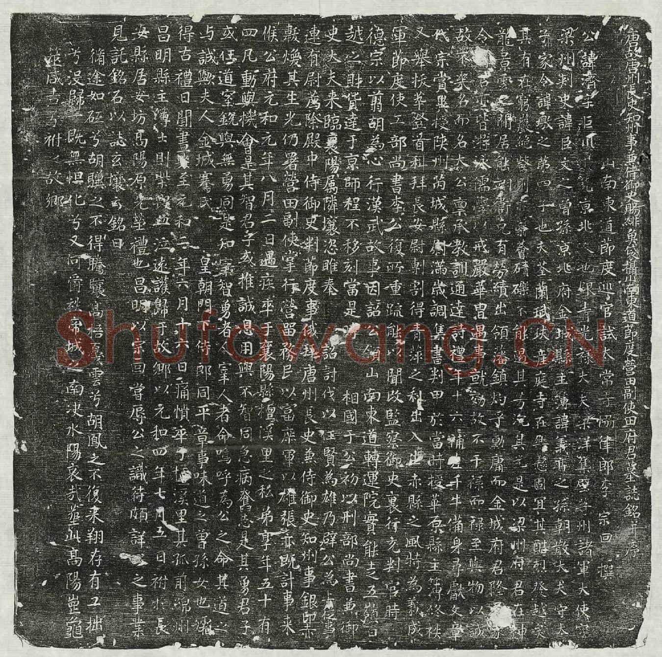 唐田济墓誌(唐故唐州长史知州事兼侍御史赐绯鱼袋摄山南东道节度营田副使田府君墓誌铭并序)