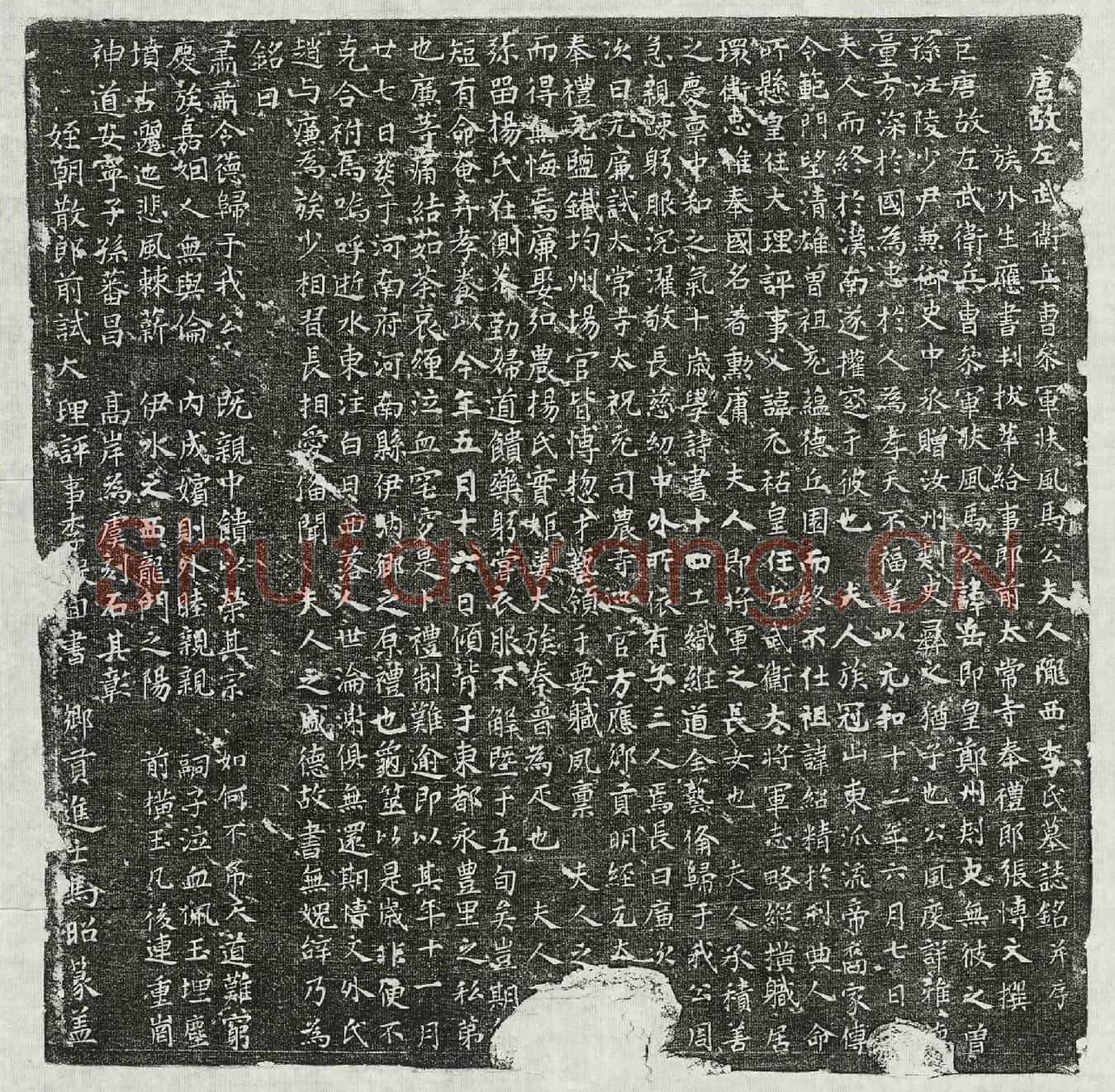 唐马岳妻李氏墓誌(唐故左武卫兵曹参军扶风马公夫人陇西李氏墓誌铭并序)