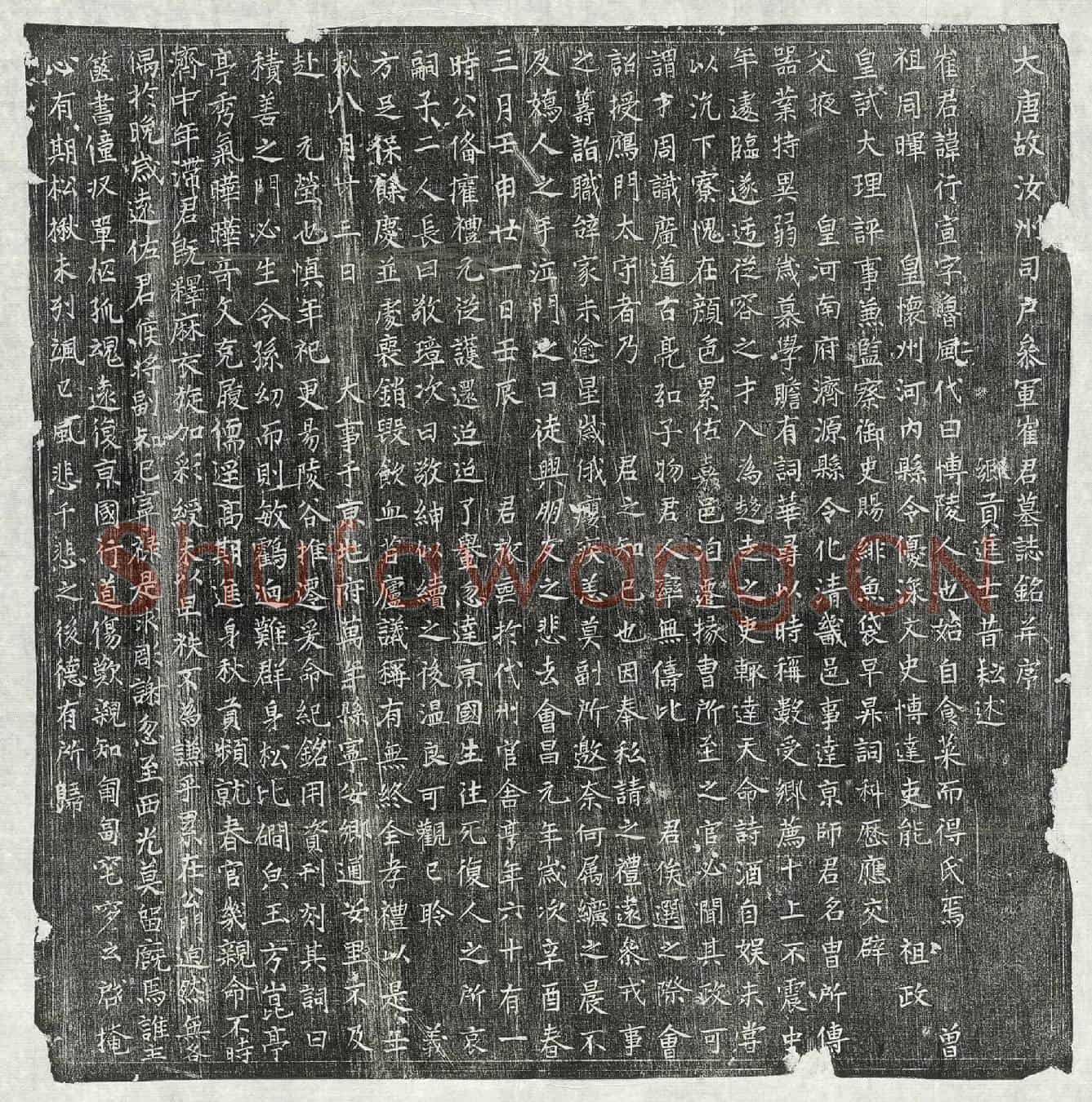 唐崔行宣墓誌(大唐故汝州司户参军崔君墓誌铭并序)