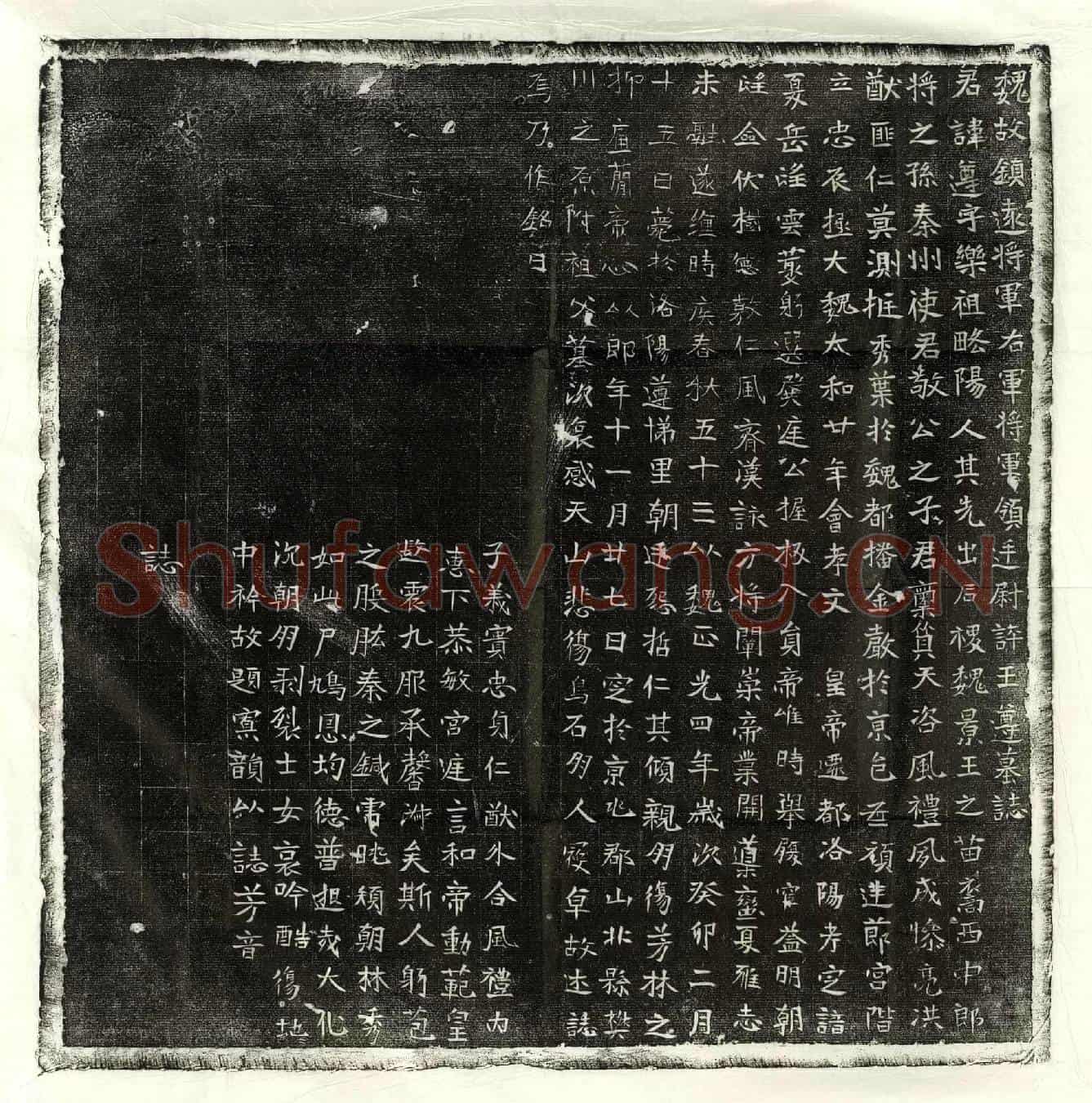 北朝王遵墓誌(魏故镇远将军右军将军领廷尉评王遵墓誌)