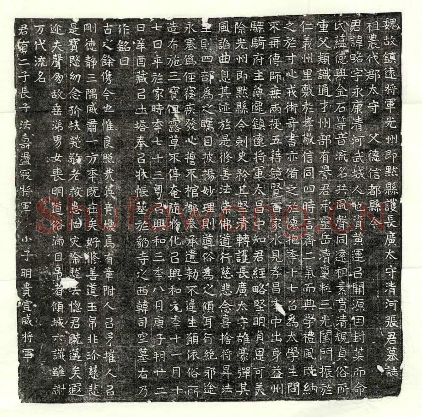 北朝张略墓誌(魏故镇远将军光州即默县护长广太守清河张君墓誌)