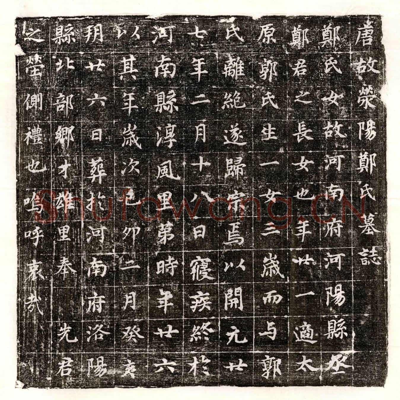 唐郭君妻郑氏墓誌(唐故荥阳郑氏墓誌)