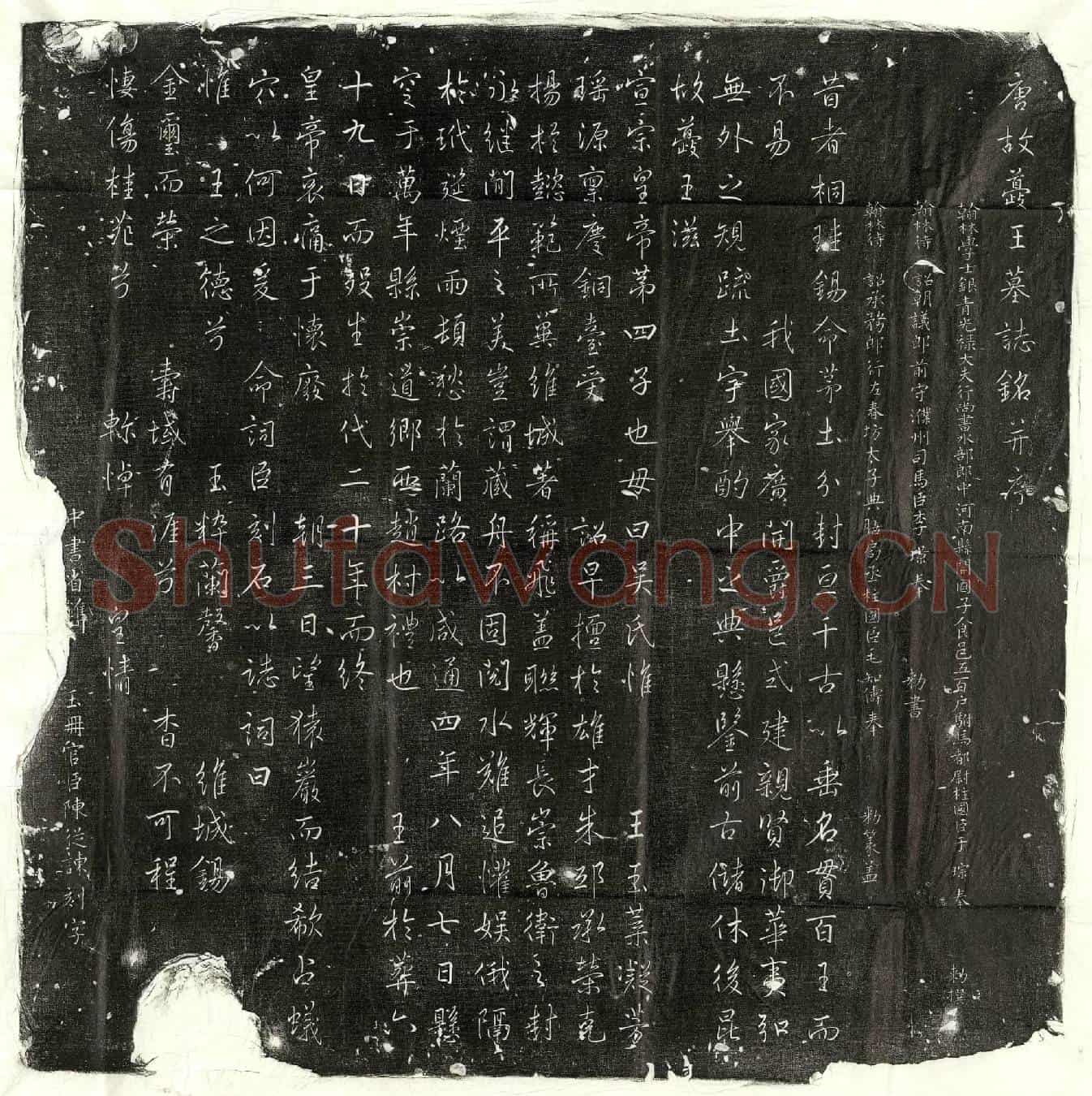 唐夔王李滋墓誌(唐故夔王墓誌铭并序)