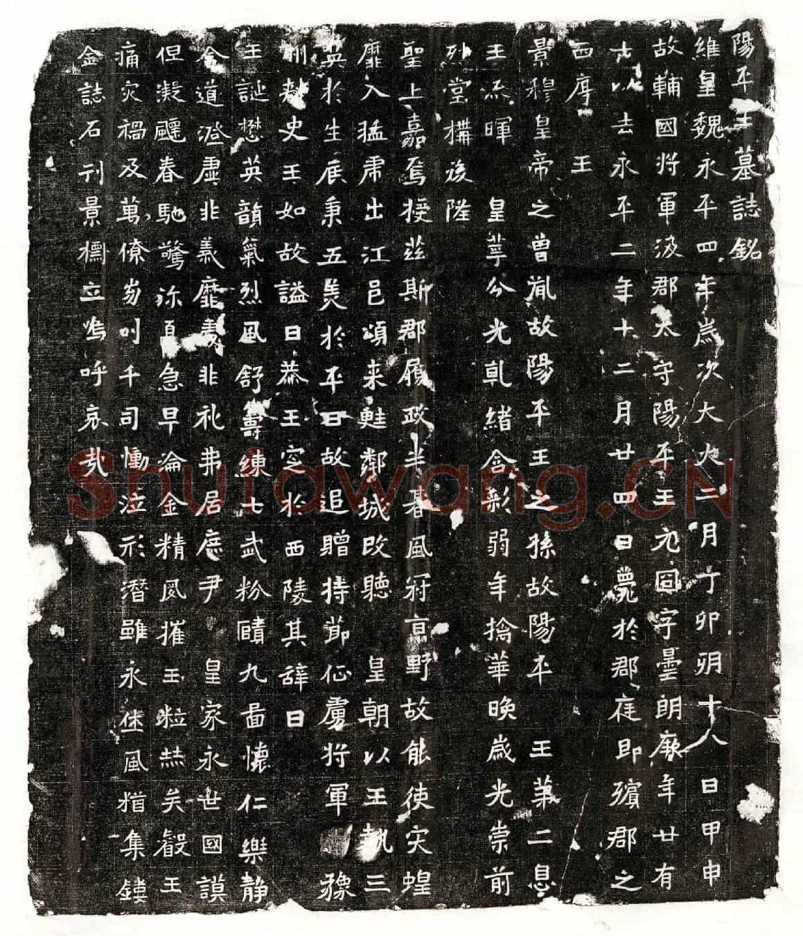 北朝阳平王元囧墓誌(阳平王墓誌铭)