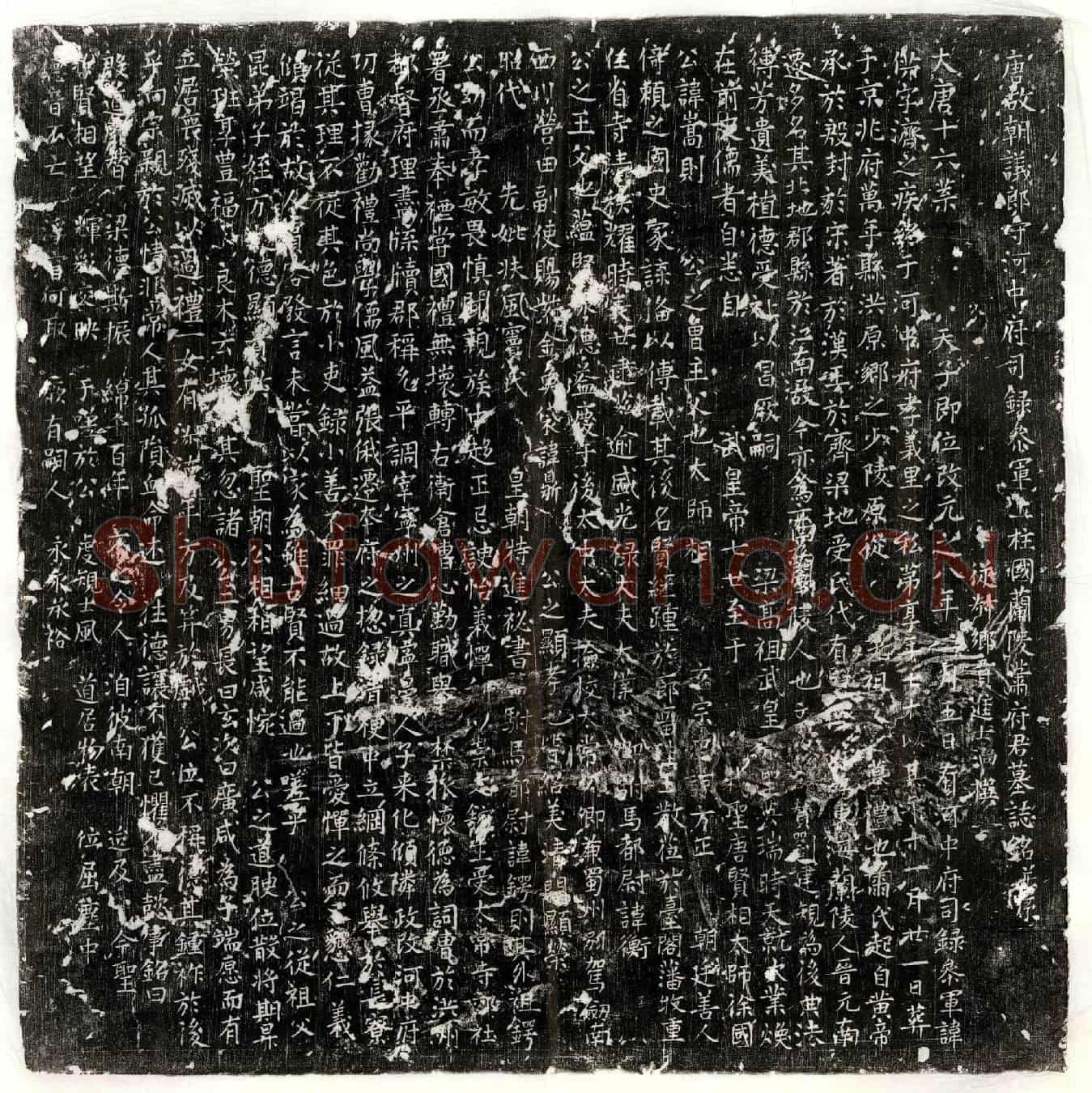 唐萧供墓誌(唐故朝议郎守河中府司录参军上柱国兰陵萧府君墓誌铭并序)