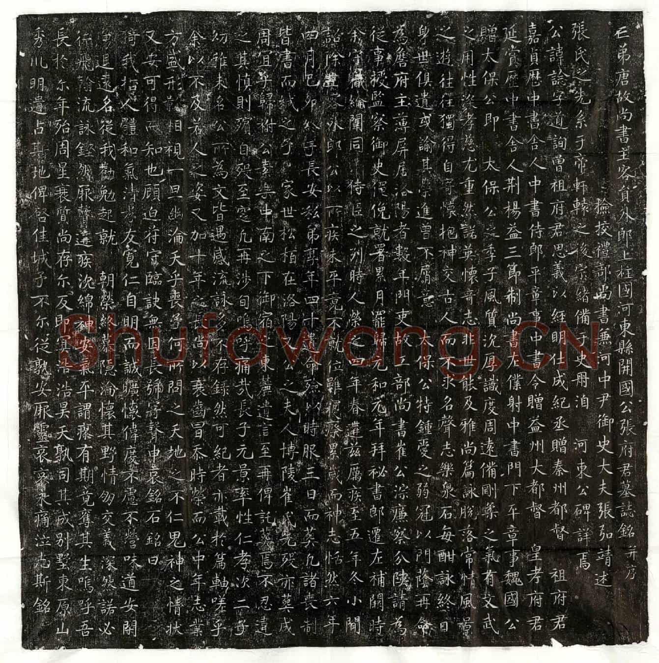 唐张谂墓誌(亡弟唐故尚书主客员外郎上柱国河东县开国公张府君墓誌铭并序)