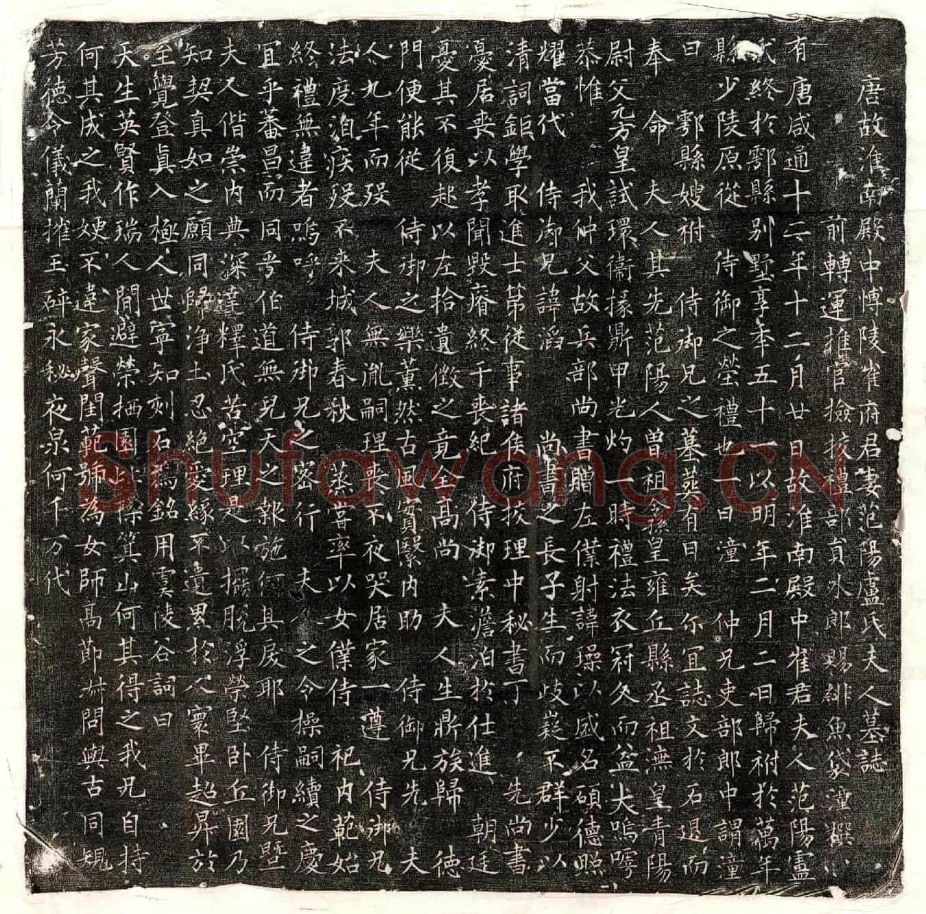 唐崔滔妻卢氏墓誌(唐故淮南殿中博陵崔府君妻范阳卢氏夫人墓誌)