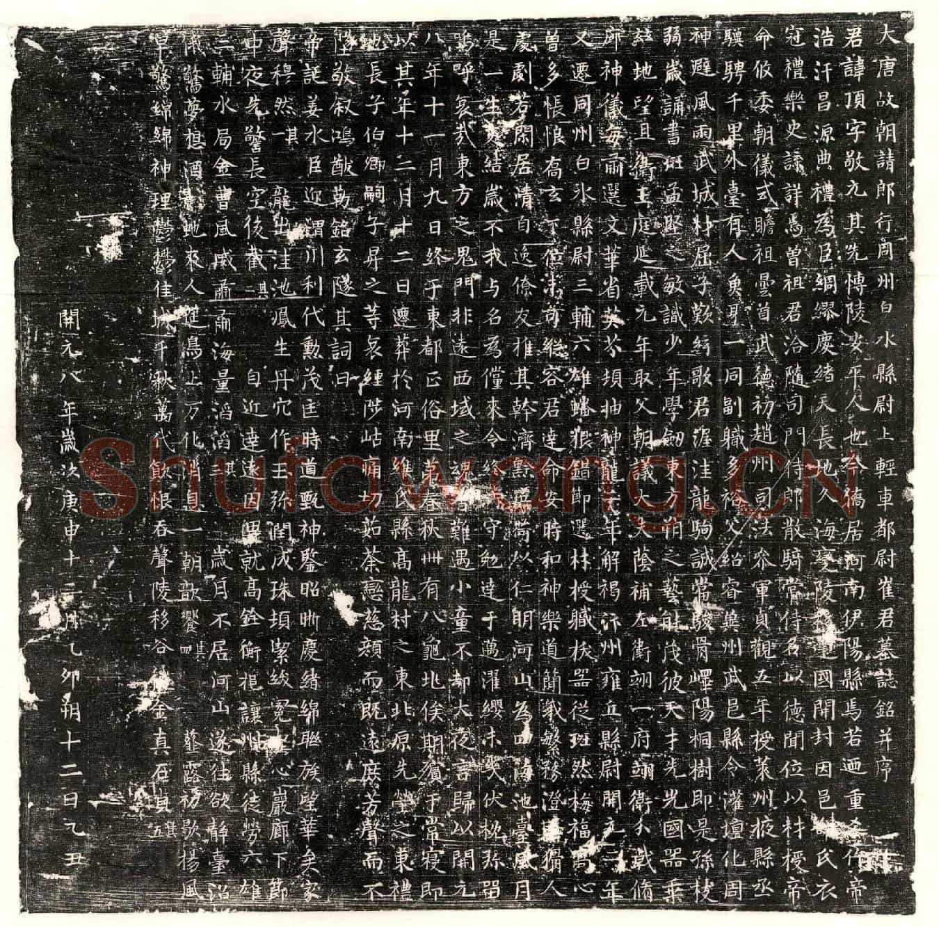 唐崔顶墓誌(大唐故朝请郎行同州白水县尉上轻车都尉崔君墓誌铭并序)