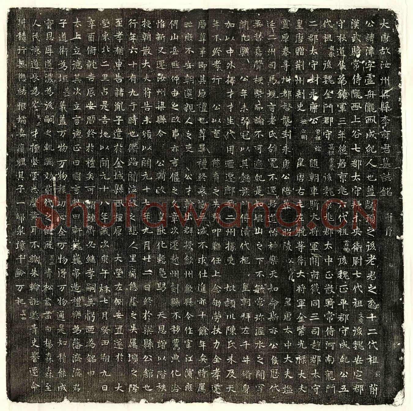 唐李津墓誌(大唐故汝州梁县李府君墓誌铭并序)