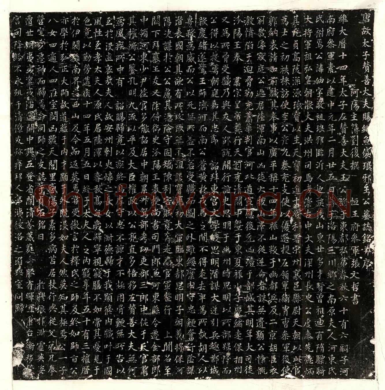 唐王伷墓誌(唐故太子赞善大夫赐绯鱼袋琅邪王公墓誌铭并序)