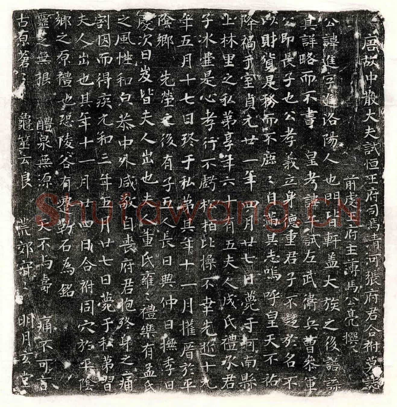 唐张进、张进妻董氏墓誌(唐故中散大夫试恆王府司马清河张府君合祔墓誌)