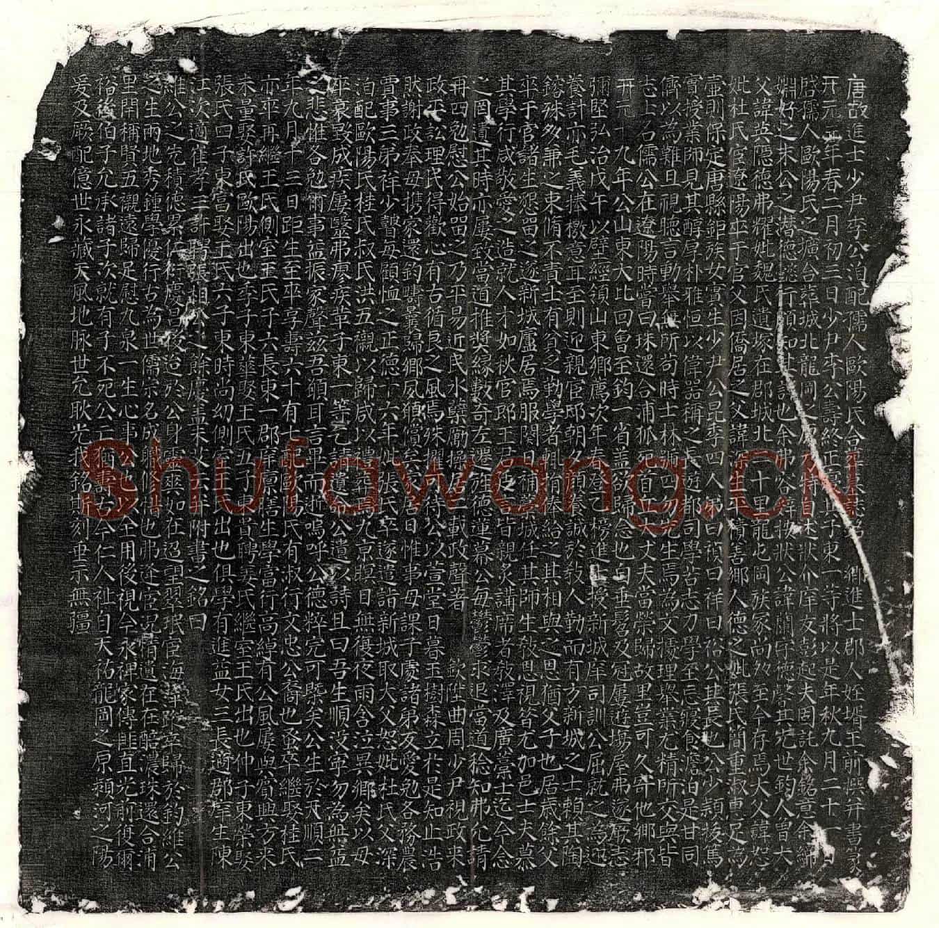 明李兰、李兰妻欧阳氏墓誌(唐故进士少尹李公洎配孺人欧阳氏合葬墓誌铭)