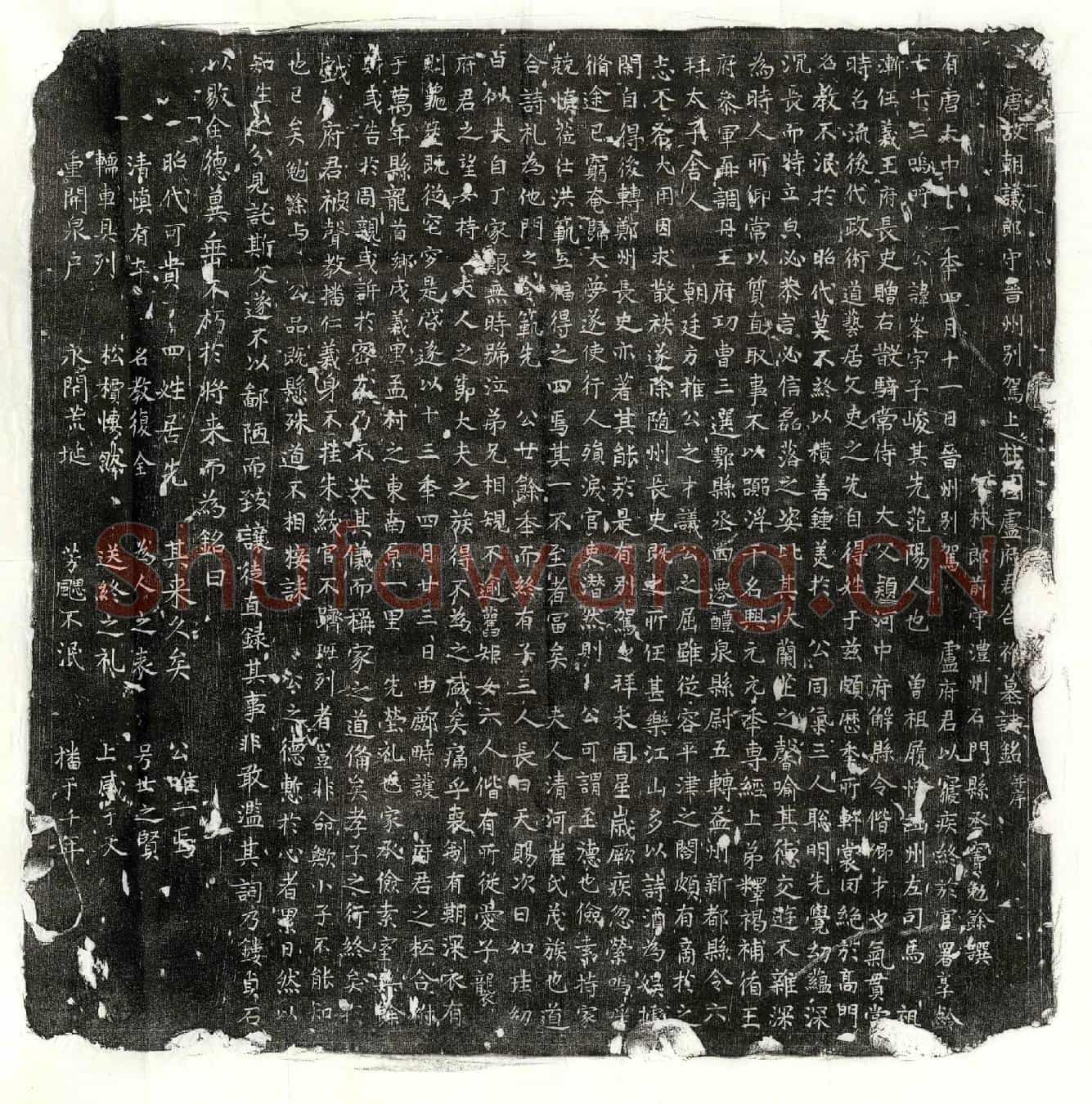 唐卢峯、卢峯妻崔氏墓誌(唐故朝议郎守晋州别驾上柱国卢府君合祔墓誌铭并序)