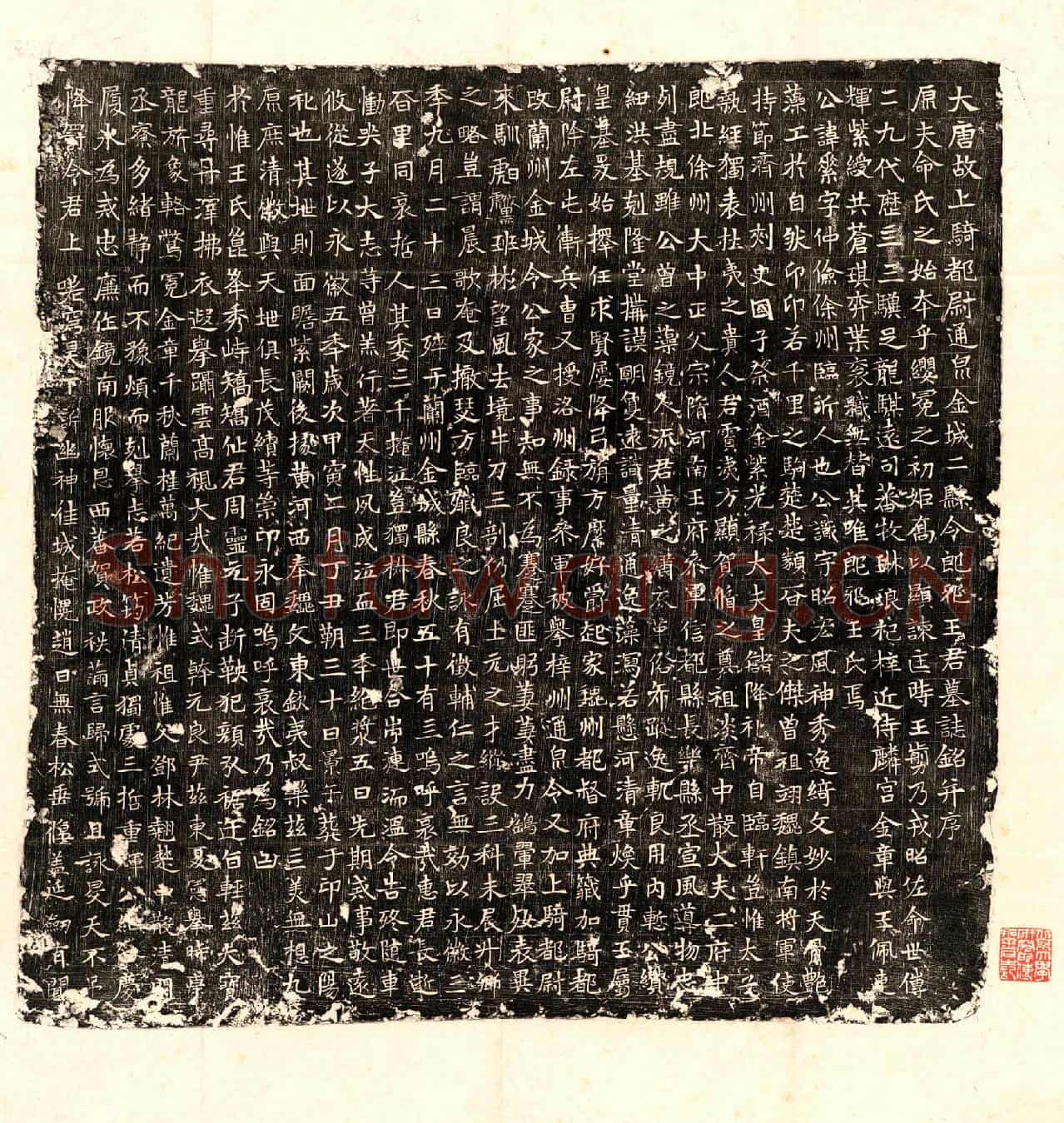 唐王素墓誌(大唐故上骑都尉通泉金城二县令郎邪王君墓誌铭并序)