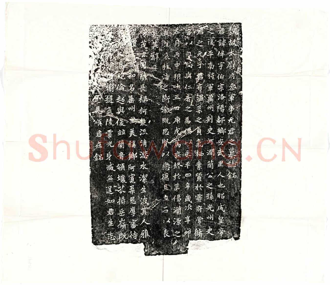 北朝元侔墓誌(魏故太尉府参军事元君之墓誌铭)