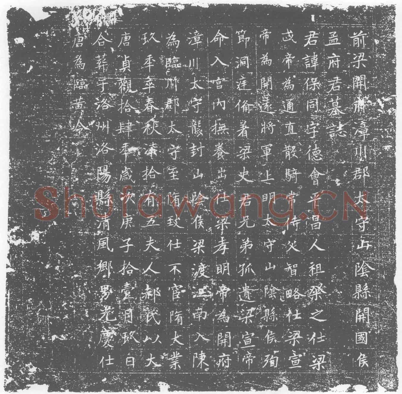 唐孟保同墓誌(前梁开府漳川郡太守山阴县开国侯孟府君墓誌)