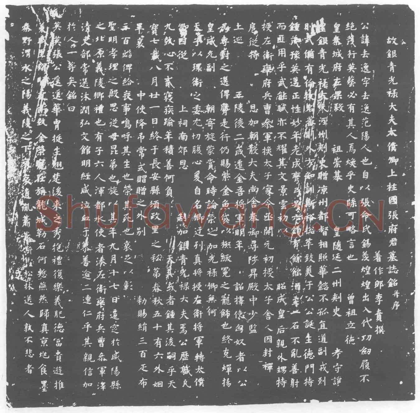 唐张去逸墓誌