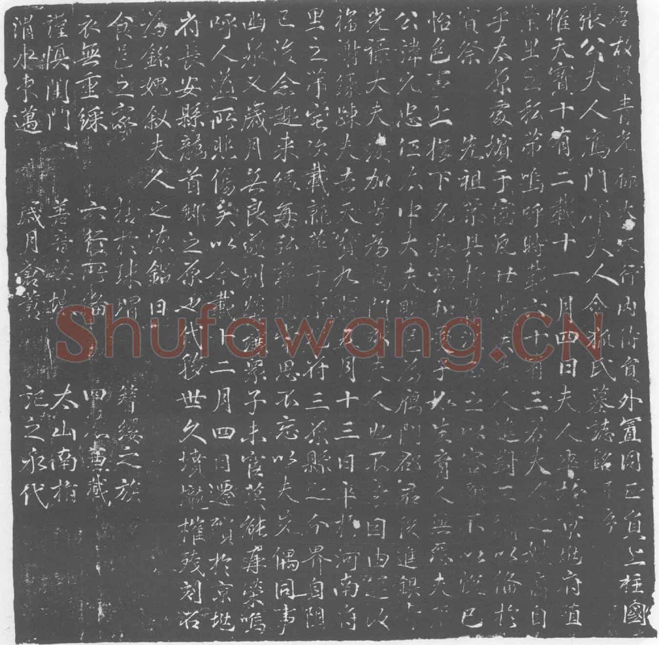 唐令狐氏，张元忠夫人墓誌