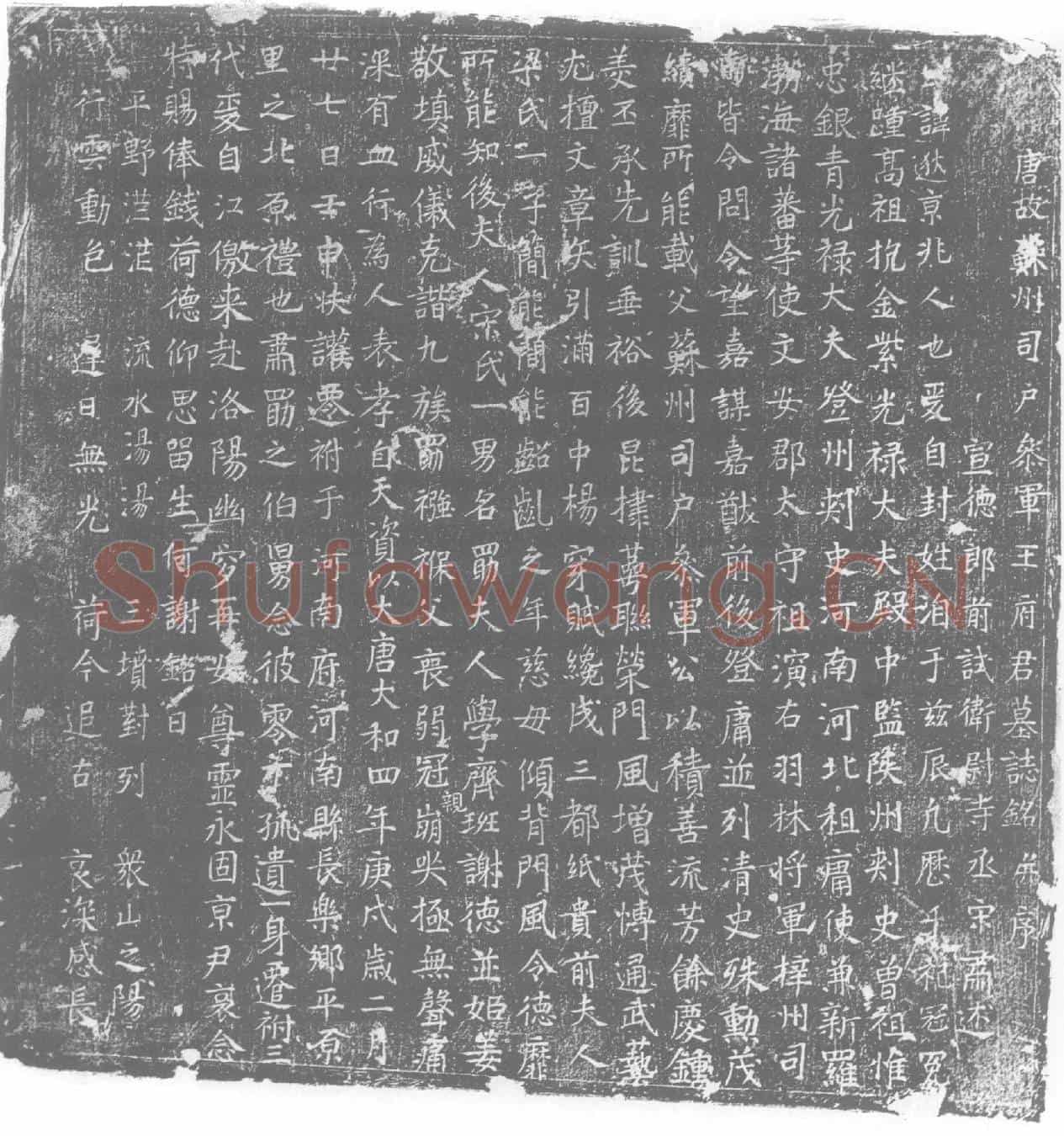 唐王逖墓誌