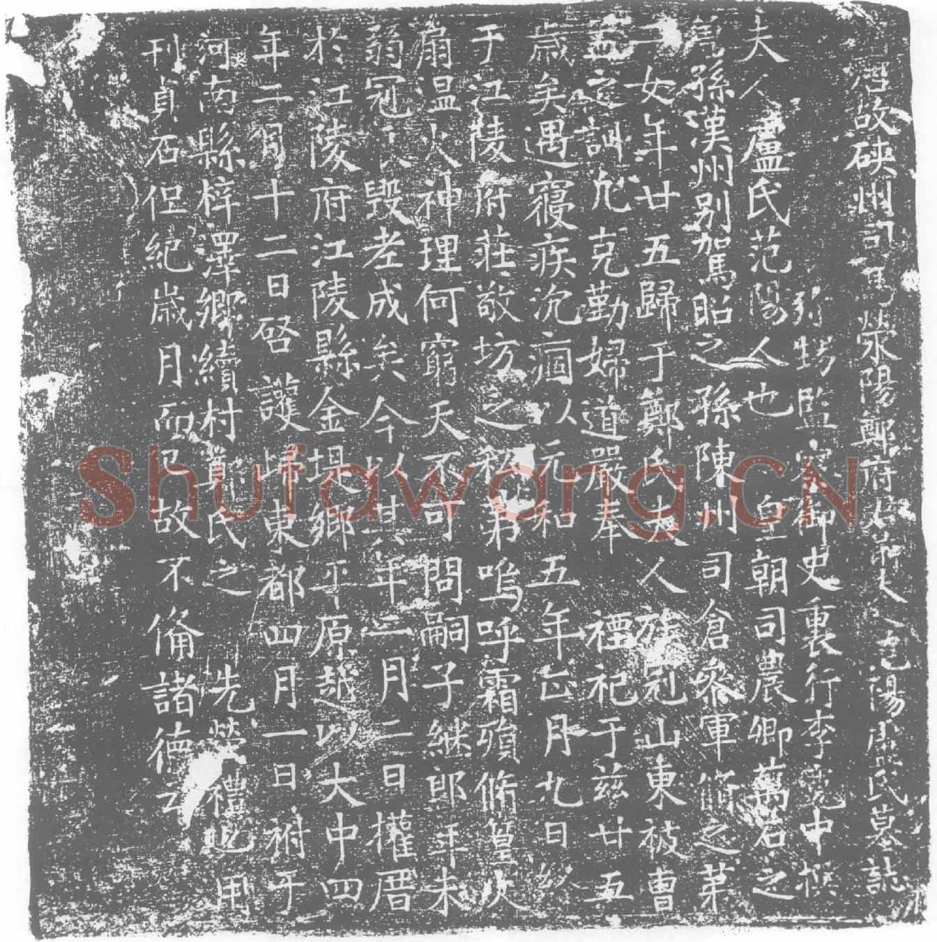 唐卢氏墓誌