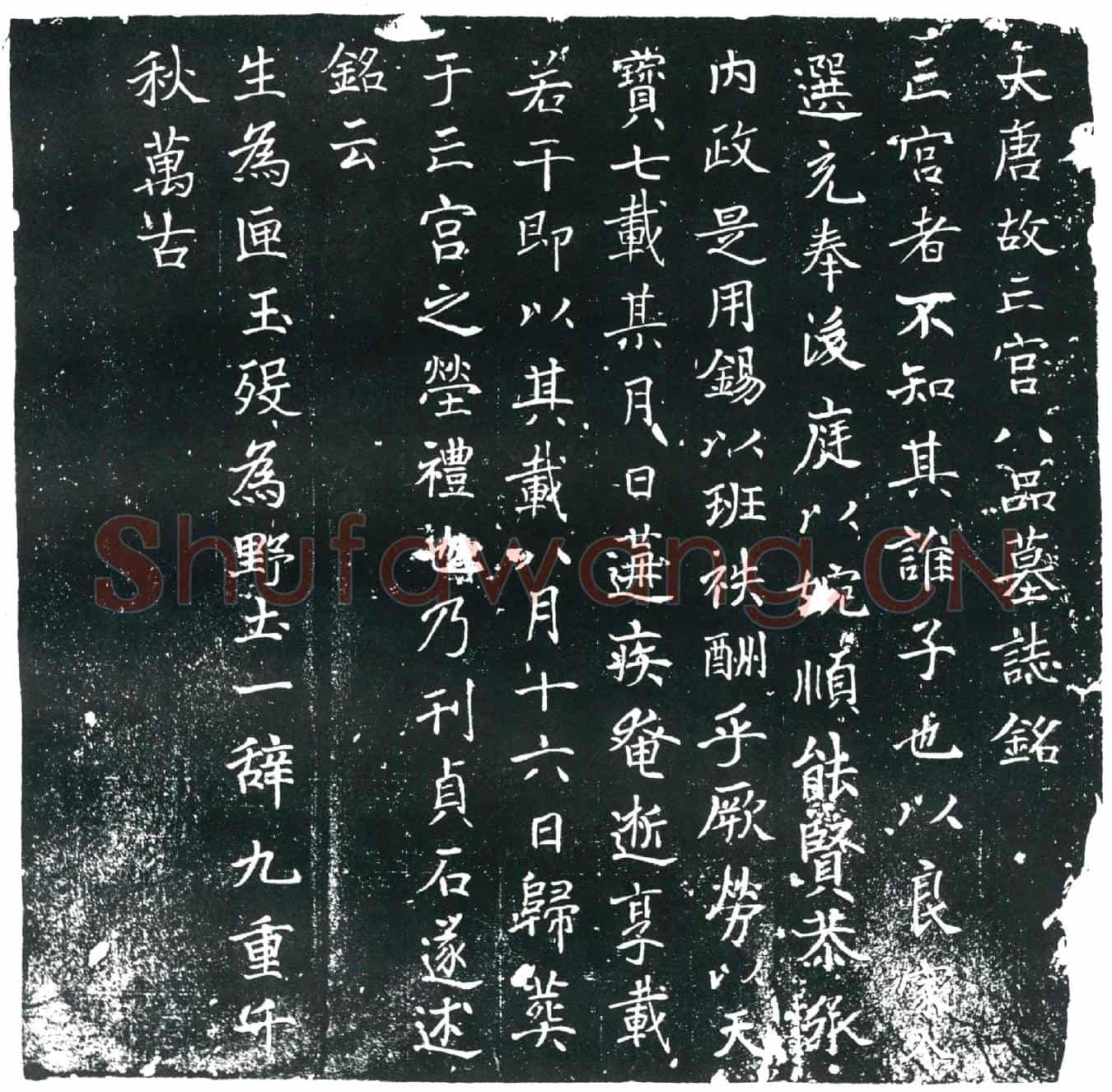 唐亡宫八品墓誌
