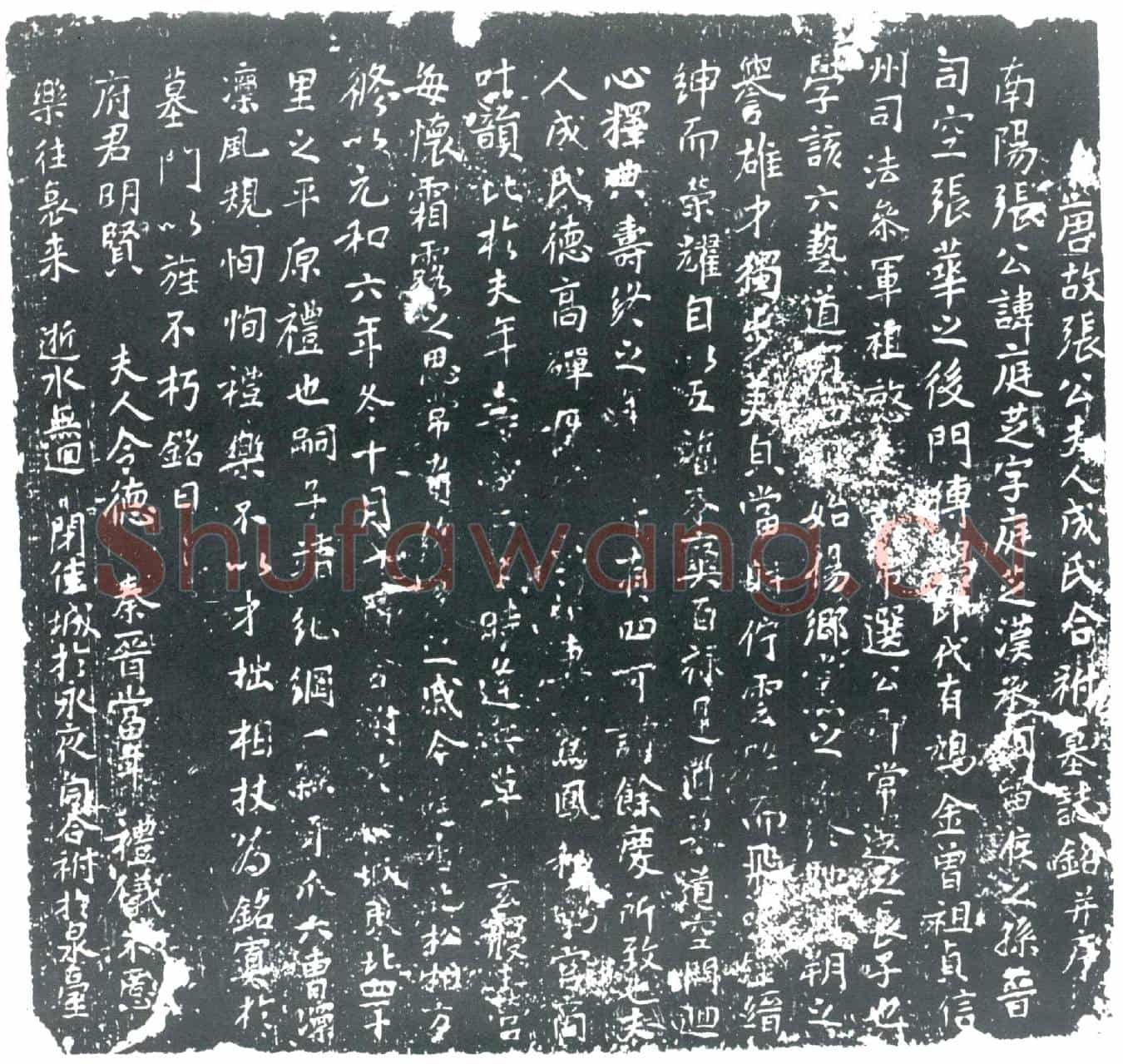 唐张庭芝；张庭芝夫人成氏墓誌