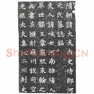 隋代 楷书墓志拓片《隋韦君妻元咳女志》高清图片欣赏