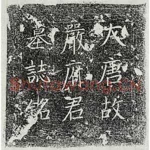 唐代 楷书墓志拓片《唐严章墓志》高清图片欣赏