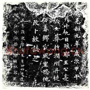 唐代 楷书墓志拓片《唐元和九年岁次甲午三月十九日琅耶王公亮第六女》高清图片欣赏