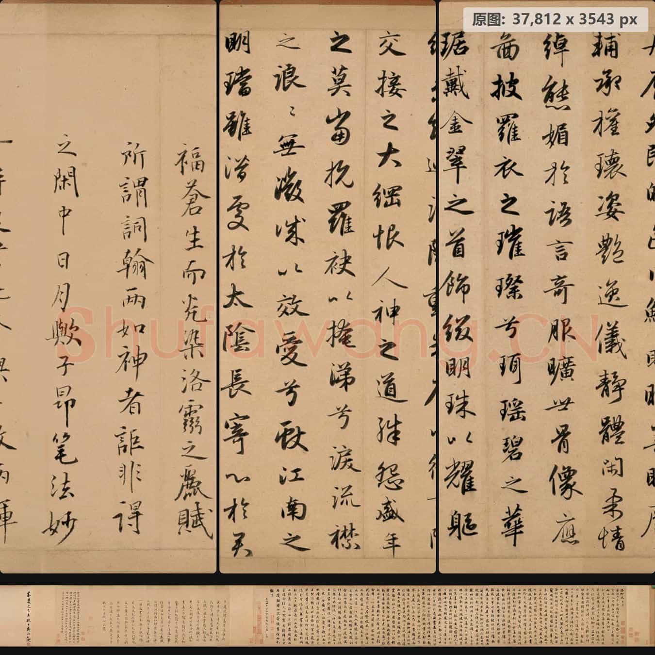 元代 赵孟頫 行书 洛神赋卷 纸本