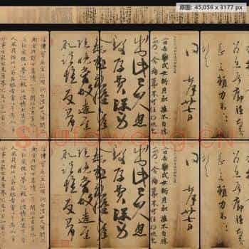 东晋 佚名 唐摹王羲之一门书翰(又称万岁通天帖)全卷 纸本
