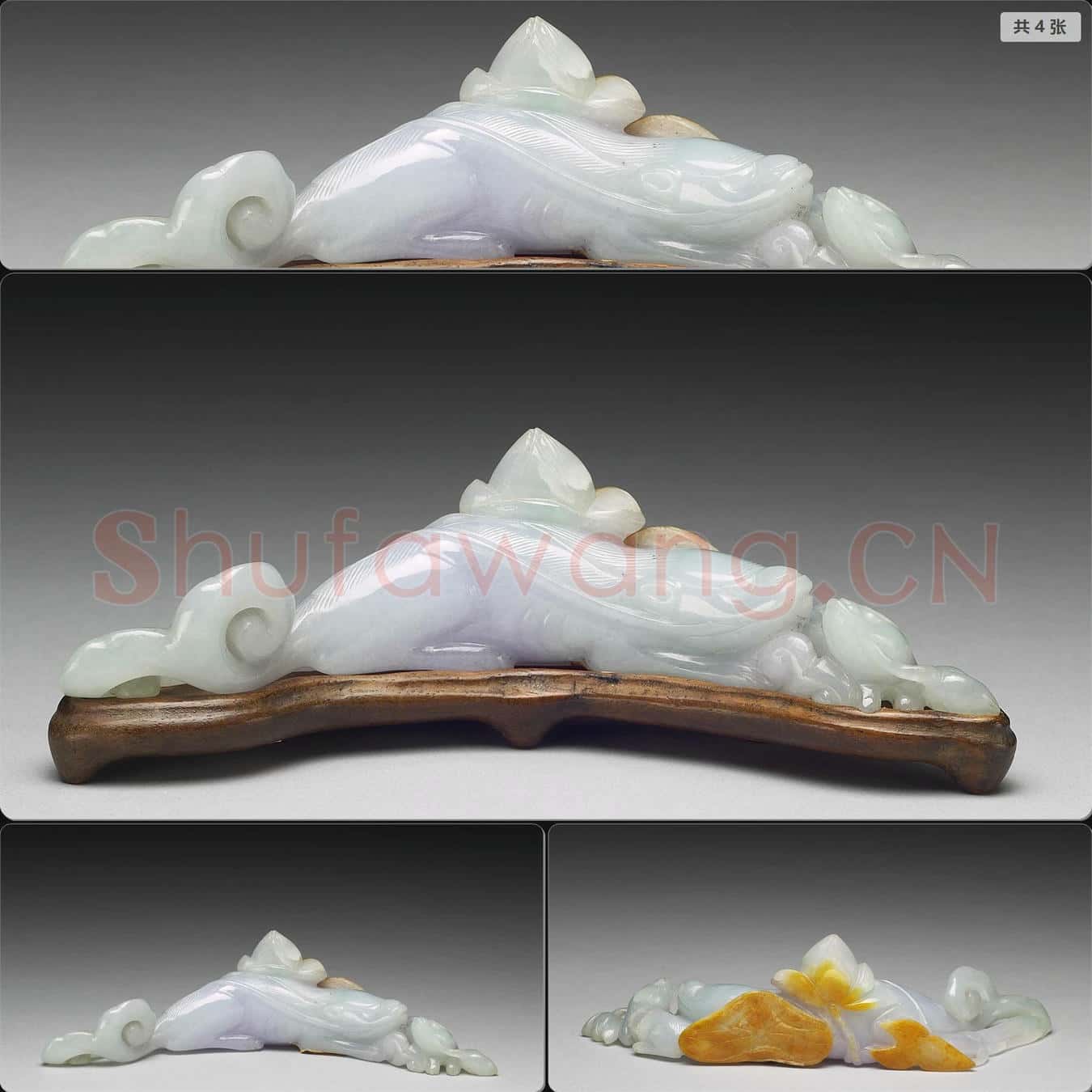 清 翠玉子母獸