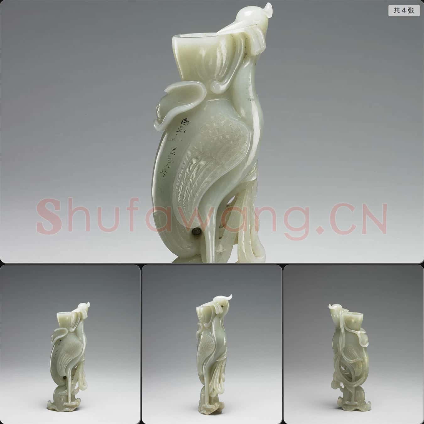 清 玉蓮花鷺鷥