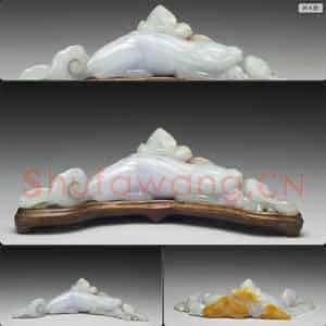 清 翠玉子母兽