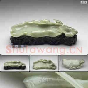 清乾隆 玉荷叶洗