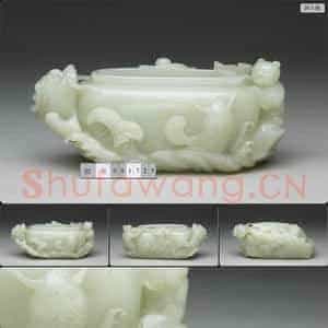 清 玉戏水童子水盛