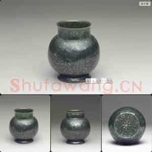 公元17-18世纪 玉嵌丝银罐