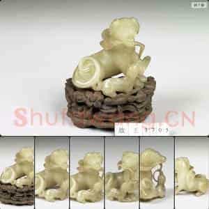 清 玉双犬