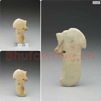 红山文化晚期 玉鸟首饰